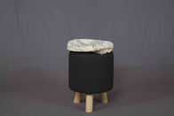 Runder kurzer Schemel-moderne hölzerne Möbel mit entfernbarer Segeltuch-Textilverpackung