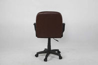 Dunkelbrauner lederner Büro-Stuhl, Mitte-hinterer Exekutivcomputer-Stuhl mit Nylonarmlehne