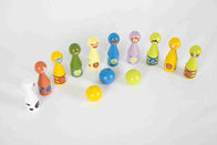 Kinderrollende gesetztes Kleinkind-hölzerne Spielwaren mit 10 verschiedenen Tier-Stiften und 3 Farbbällen