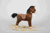 kurvte hölzernes Schaukelpferd-Pony 2.1KG Brown mit realistischen Tönen/zwei Schienen
